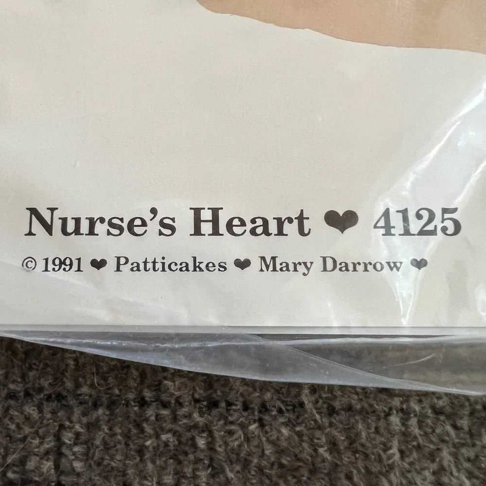 Vintage 1991 Ragamuffins Nurse Heart Iron On Transfer Mary Darrow 4125 Bear